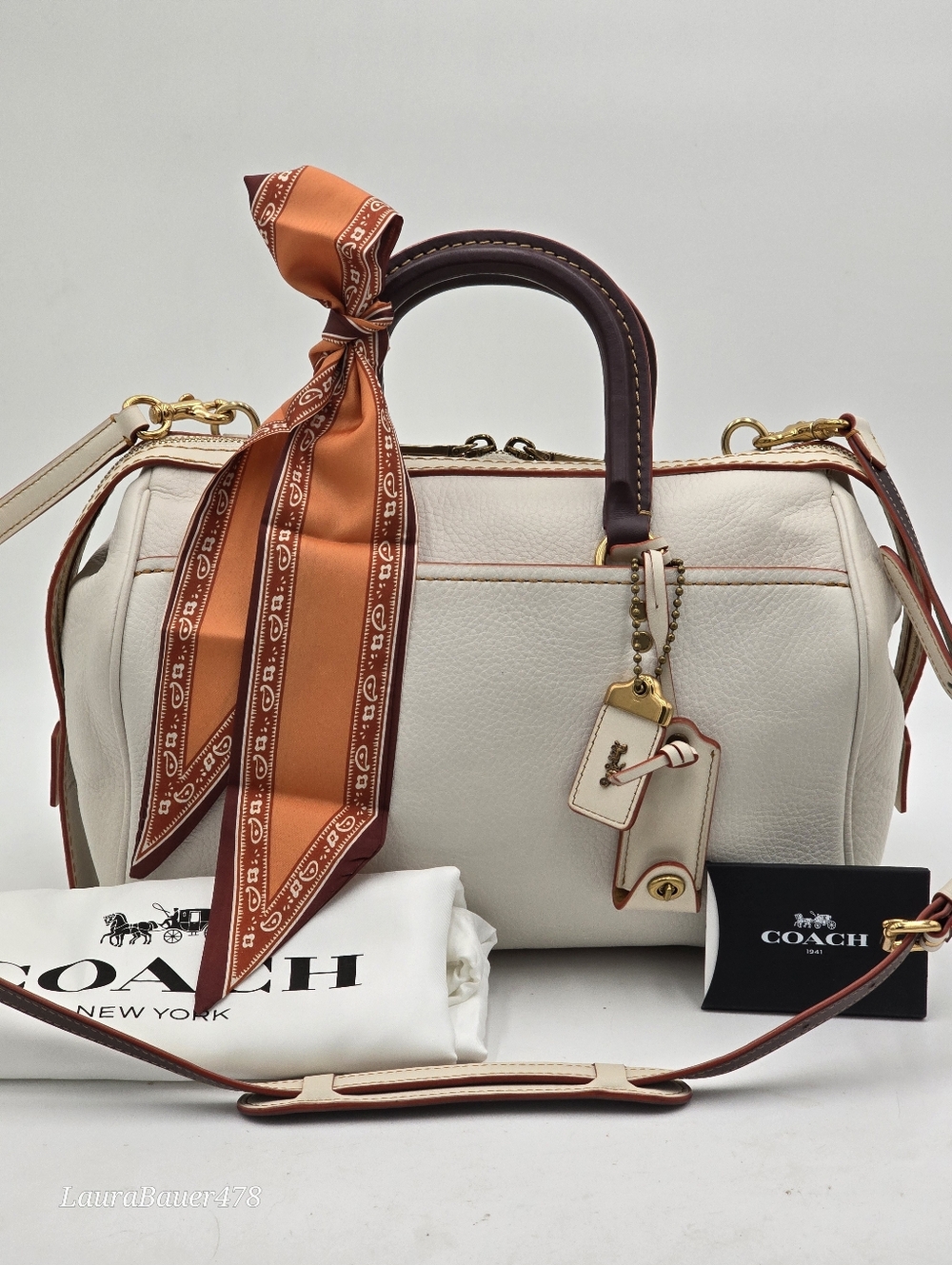 💥NWT💥 Coach 1942 Glovetanned Pebble Leather Rogue Satchel, Chalk